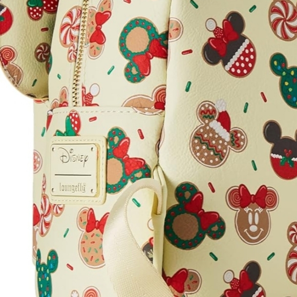 NWT! Christmas Loungefly Disney Mickey Cookie Backpack, wallet and ears set - Picture 4 of 8